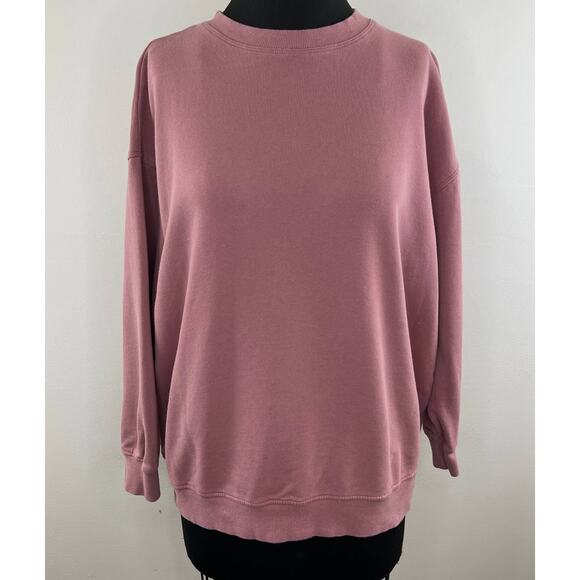 ASOS Maternity Pink Cotton Long Sleeve Drop Shoulder Crew Pullover Sweatshirt 6 - Picture 1 of 6